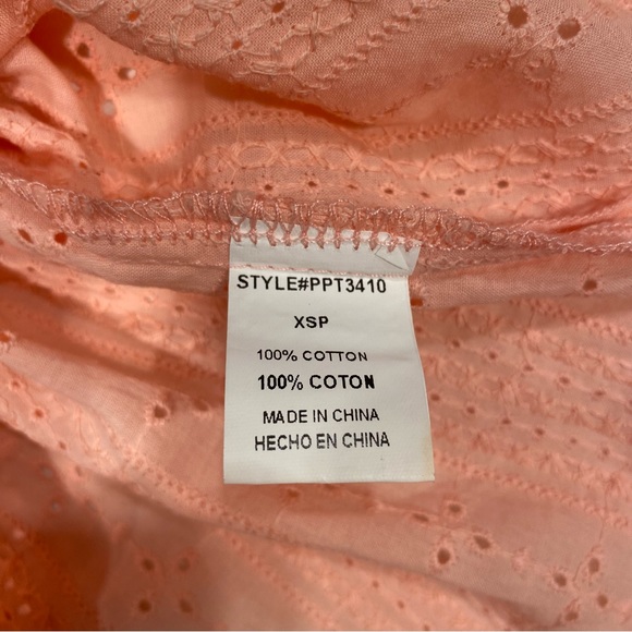 (NWOT) Papermoon Almeria Eyelet Cotton Top, XSP, Pink/Blush - Picture 8 of 8